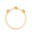 3/4 CT Citrine and Diamond Minimal Half Eternity Ring Citrine - ( AAA ) - Quality - Rosec Jewels