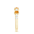 3/4 CT Citrine and Diamond Minimal Half Eternity Ring Citrine - ( AAA ) - Quality - Rosec Jewels