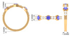 Minimal Half Eternity Ring with Tanzanite and Diamond Tanzanite - ( AAA ) - Quality - Rosec Jewels