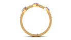 Minimal Half Eternity Ring with Tanzanite and Diamond Tanzanite - ( AAA ) - Quality - Rosec Jewels