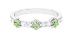 Green Sapphire and Diamond Half Eternity Ring Green Sapphire - ( AAA ) - Quality - Rosec Jewels