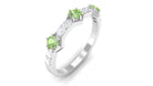 Green Sapphire and Diamond Half Eternity Ring Green Sapphire - ( AAA ) - Quality - Rosec Jewels