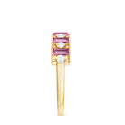 Alternate Pink Tourmaline and Diamond Half Eternity Ring Pink Tourmaline - ( AAA ) - Quality - Rosec Jewels