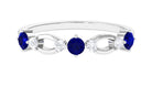 3/4 CT Blue Sapphire and Diamond Minimal Eternity Ring Blue Sapphire - ( AAA ) - Quality - Rosec Jewels