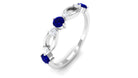 3/4 CT Blue Sapphire and Diamond Minimal Eternity Ring Blue Sapphire - ( AAA ) - Quality - Rosec Jewels