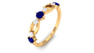 3/4 CT Blue Sapphire and Diamond Minimal Eternity Ring Blue Sapphire - ( AAA ) - Quality - Rosec Jewels