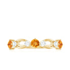 Citrine and Diamond Minimal Promise Eternity Ring Citrine - ( AAA ) - Quality - Rosec Jewels