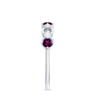 3/4 CT Rhodolite and Diamond Minimal Promise Ring Rhodolite - ( AAA ) - Quality - Rosec Jewels