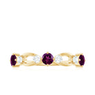 3/4 CT Rhodolite and Diamond Minimal Promise Ring Rhodolite - ( AAA ) - Quality - Rosec Jewels