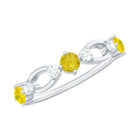 Real Yellow Sapphire Minimal Promise Ring Yellow Sapphire - ( AAA ) - Quality - Rosec Jewels