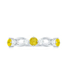 Real Yellow Sapphire Minimal Promise Ring Yellow Sapphire - ( AAA ) - Quality - Rosec Jewels