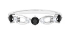 1/2 CT Black Onyx and Diamond Minimal Promise Band Ring Black Onyx - ( AAA ) - Quality - Rosec Jewels