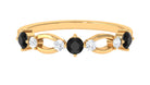 1/2 CT Black Onyx and Diamond Minimal Promise Band Ring Black Onyx - ( AAA ) - Quality - Rosec Jewels