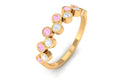 Simple Half Eternity Ring with Pink Sapphire and Diamond Pink Sapphire - ( AAA ) - Quality - Rosec Jewels