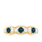 London Blue Topaz Half Eternity Ring with Diamond London Blue Topaz - ( AAA ) - Quality - Rosec Jewels