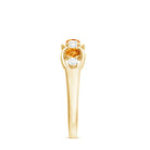 Citrine and Diamond Wedding Anniversary Ring Citrine - ( AAA ) - Quality - Rosec Jewels