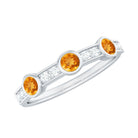 1/2 CT Citrine and Diamond Minimal Half Eternity Ring Citrine - ( AAA ) - Quality - Rosec Jewels