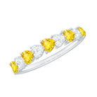 Yellow Sapphire Wedding Half Eternity Ring Yellow Sapphire - ( AAA ) - Quality - Rosec Jewels