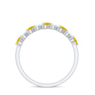 Yellow Sapphire Wedding Half Eternity Ring Yellow Sapphire - ( AAA ) - Quality - Rosec Jewels