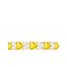 Yellow Sapphire Wedding Half Eternity Ring Yellow Sapphire - ( AAA ) - Quality - Rosec Jewels