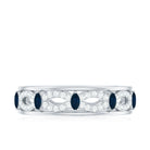 Blue Sapphire Infinity Band Ring with Diamond Blue Sapphire - ( AAA ) - Quality - Rosec Jewels