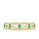 Marquise Cut Emerald Infinity Band Ring with Diamond Emerald - ( AAA ) - Quality - Rosec Jewels