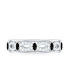 Real Black Onyx and Diamond Infinity Band Ring Black Onyx - ( AAA ) - Quality - Rosec Jewels