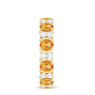 3.5 CT Oval Cut Citrine and Moissanite Eternity Anniversary Ring Citrine - ( AAA ) - Quality - Rosec Jewels