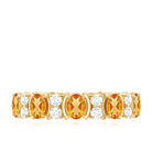 3.5 CT Oval Cut Citrine and Moissanite Eternity Anniversary Ring Citrine - ( AAA ) - Quality - Rosec Jewels