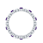 Oval Cut Amethyst and Moissanite Eternity Ring Amethyst - ( AAA ) - Quality - Rosec Jewels