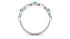 Certified Emerald and Diamond Half Eternity Ring Emerald - ( AAA ) - Quality - Rosec Jewels