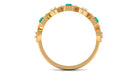 Certified Emerald and Diamond Half Eternity Ring Emerald - ( AAA ) - Quality - Rosec Jewels