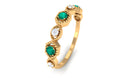 Certified Emerald and Diamond Half Eternity Ring Emerald - ( AAA ) - Quality - Rosec Jewels