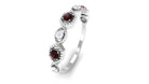 Certified Garnet and Diamond Half Eternity Ring Garnet - ( AAA ) - Quality - Rosec Jewels