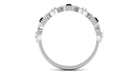 Black Spinel and Diamond Half Eternity Ring in Prong Setting Black Spinel - ( AAA ) - Quality - Rosec Jewels