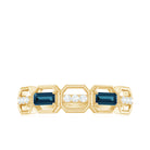 Natural London Blue Topaz and Diamond Half Eternity Ring London Blue Topaz - ( AAA ) - Quality - Rosec Jewels