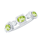 Natural Peridot and Diamond Eternity Wedding Band Peridot - ( AAA ) - Quality - Rosec Jewels