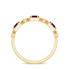 3/4 CT Oval Rhodolite and Diamond Half Eternity Ring Rhodolite - ( AAA ) - Quality - Rosec Jewels