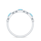 0.75 CT Real Aquamarine and Diamond Half Eternity Ring Aquamarine - ( AAA ) - Quality - Rosec Jewels