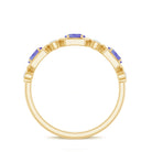 Real Tanzanite and Diamond Half Eternity Ring Tanzanite - ( AAA ) - Quality - Rosec Jewels