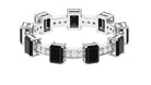 Real Black Onyx and Diamond Eternity Band in Prong Setting Black Onyx - ( AAA ) - Quality - Rosec Jewels