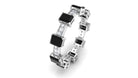 Real Black Onyx and Diamond Eternity Band in Prong Setting Black Onyx - ( AAA ) - Quality - Rosec Jewels