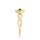 Crossover Emerald and Diamond Flower Ring Emerald - ( AAA ) - Quality - Rosec Jewels