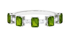 Real Peridot and Diamond Half Eternity Ring Peridot - ( AAA ) - Quality - Rosec Jewels