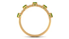 Real Peridot and Diamond Half Eternity Ring Peridot - ( AAA ) - Quality - Rosec Jewels