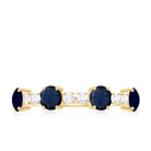 Real Blue Sapphire and Diamond Eternity Ring Blue Sapphire - ( AAA ) - Quality - Rosec Jewels