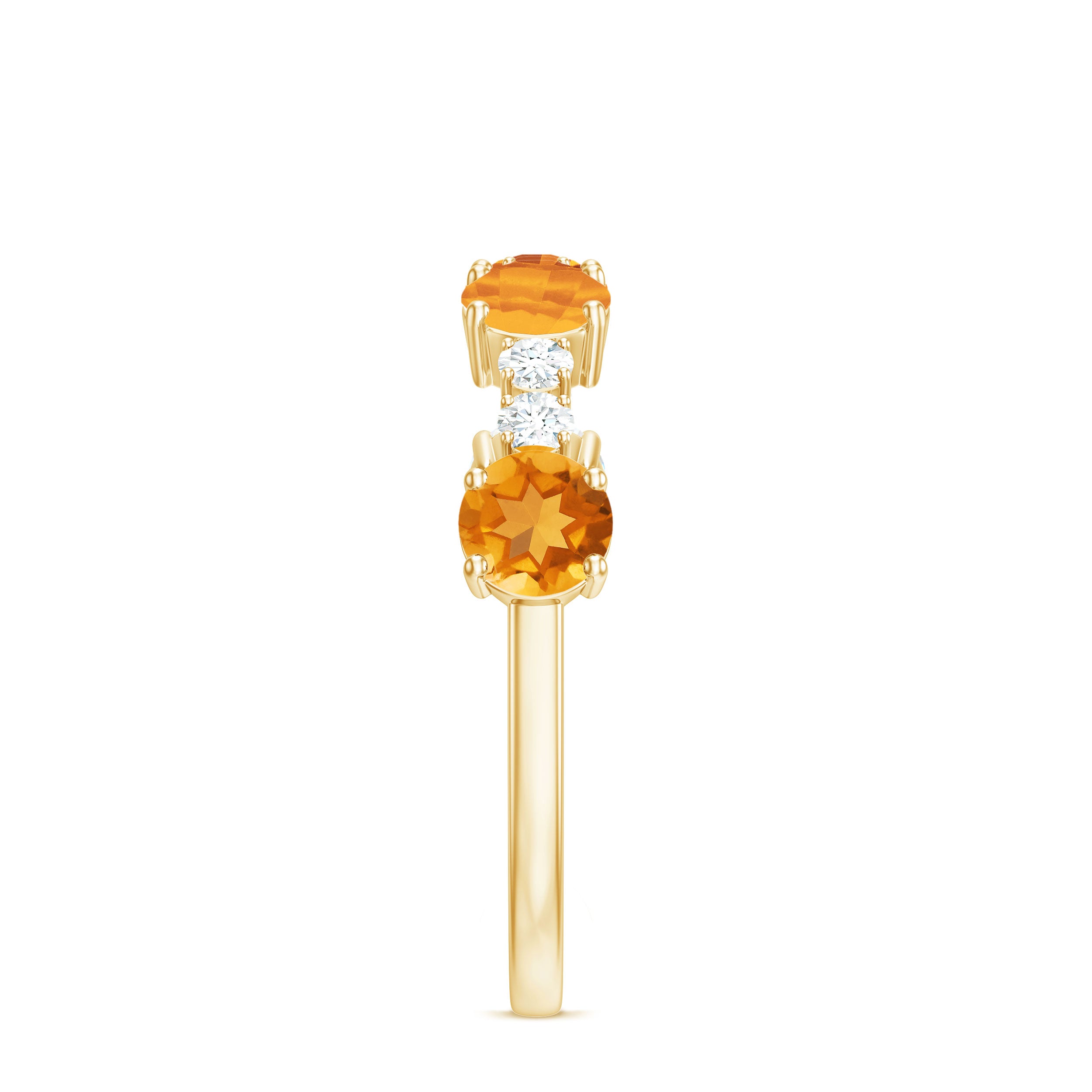 Natural Citrine and Diamond Alternate Style Eternity Anniversary Ring Citrine - ( AAA ) - Quality - Rosec Jewels