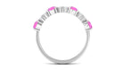 Natural Pink Sapphire and Diamond Half Eternity Ring Pink Sapphire - ( AAA ) - Quality - Rosec Jewels