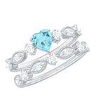 1.25 CT Sky Blue Topaz and Moissanite Ring Set in Prong Setting Sky Blue Topaz - ( AAA ) - Quality - Rosec Jewels