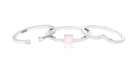 Certified Rose Quartz and Diamond Ring Set Rose Quartz - ( AAA ) - Quality - Rosec Jewels